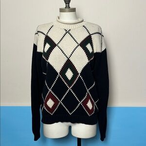 Vintage Thornton Bay Knit Cotton mock neck sweater size small unisex